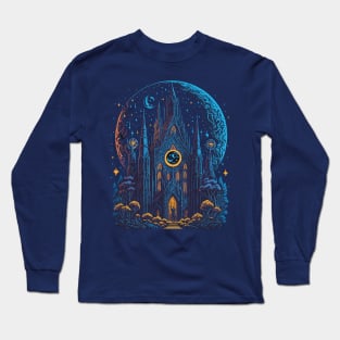 Gothic Church at Night Time Long Sleeve T-Shirt